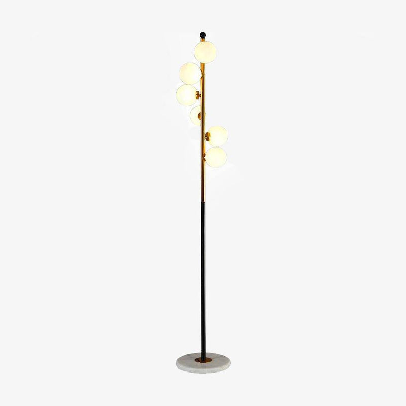 Lámpara de pie design moderna LED dorada con bola de cristal