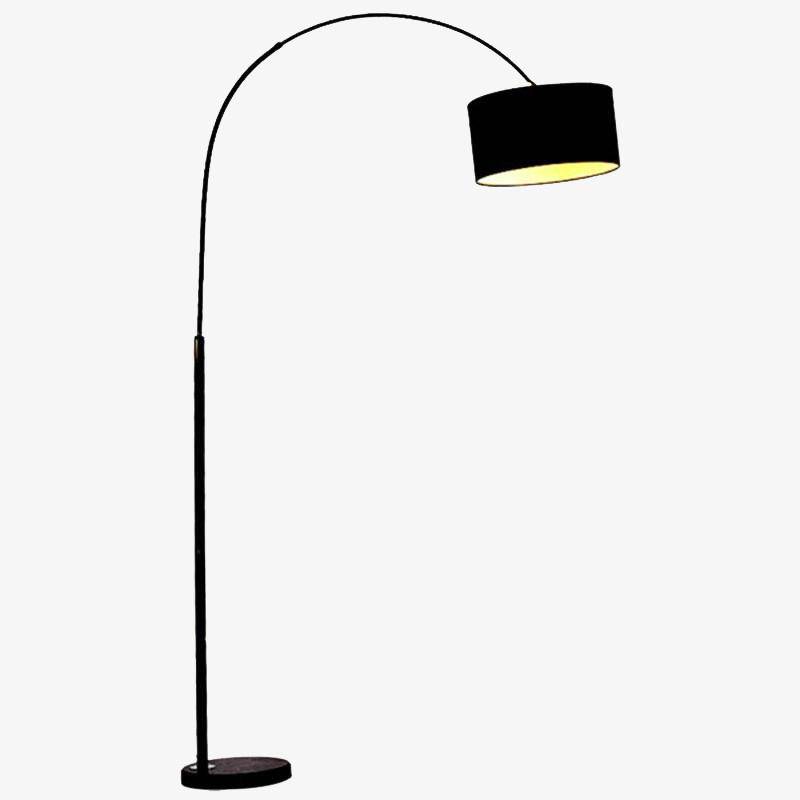 Floor lamp modern lampshade rounded in Steel fabric