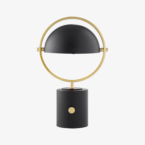 Lampe à poser design à LED en métal noir avec cercle doré Décor