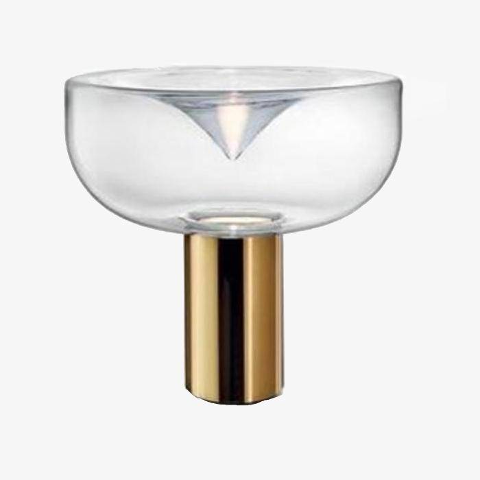Gilded design lamp and glass bubble