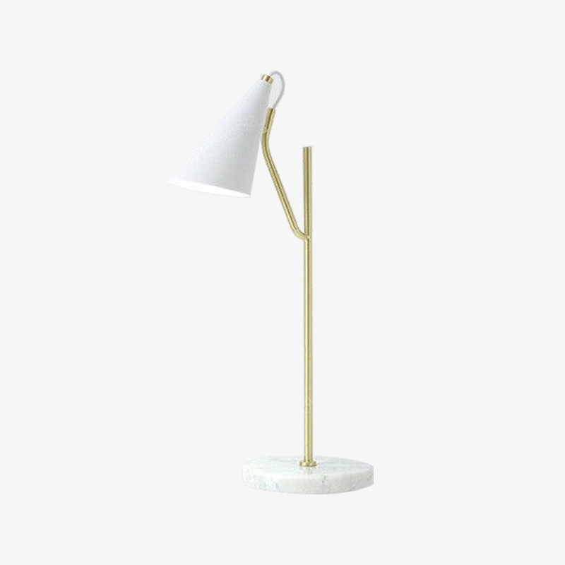 Marble LED design table lamp with gold tube