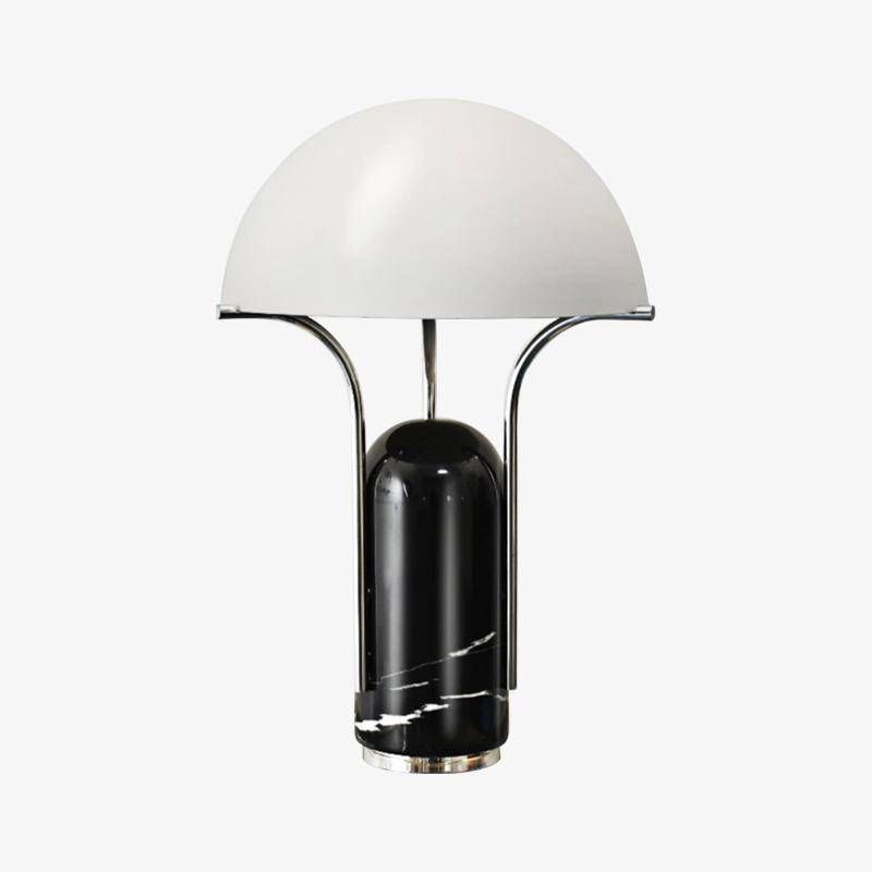 LED table lamp in metal and marble, Mushroom style