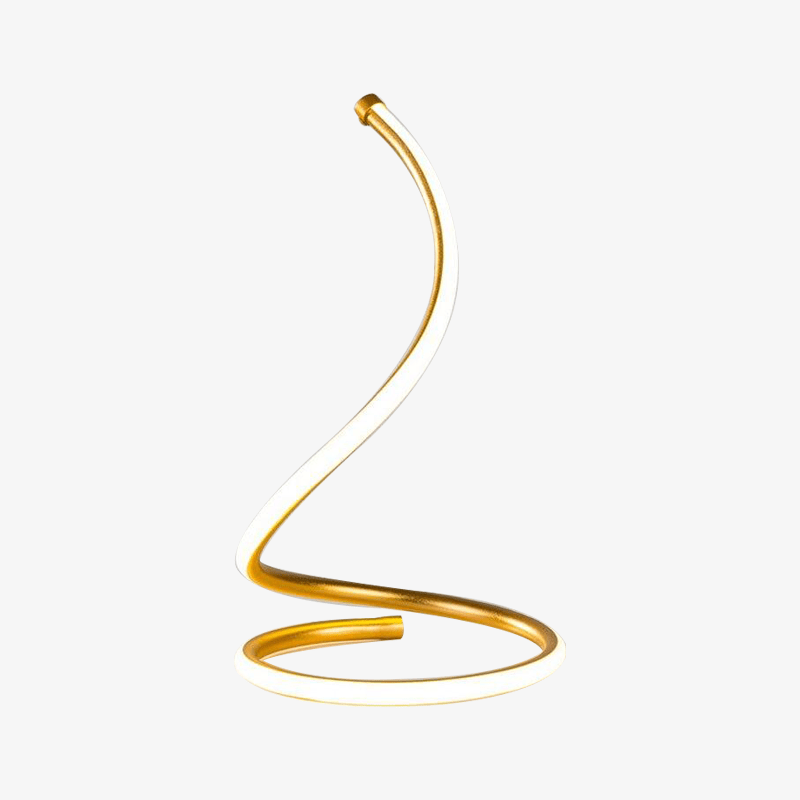 LED table lamp in white or gold spiral design Minimalistic