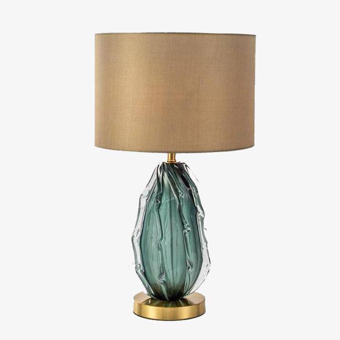 LED glass table lamp with lampshade
