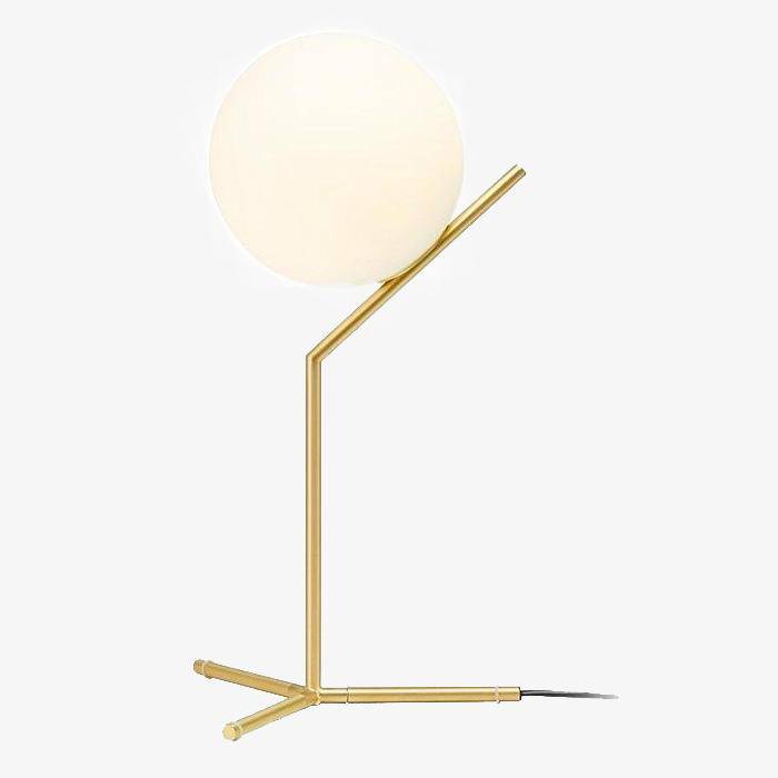 Lámpara de cabecera design oro con bola de cristal Lampen