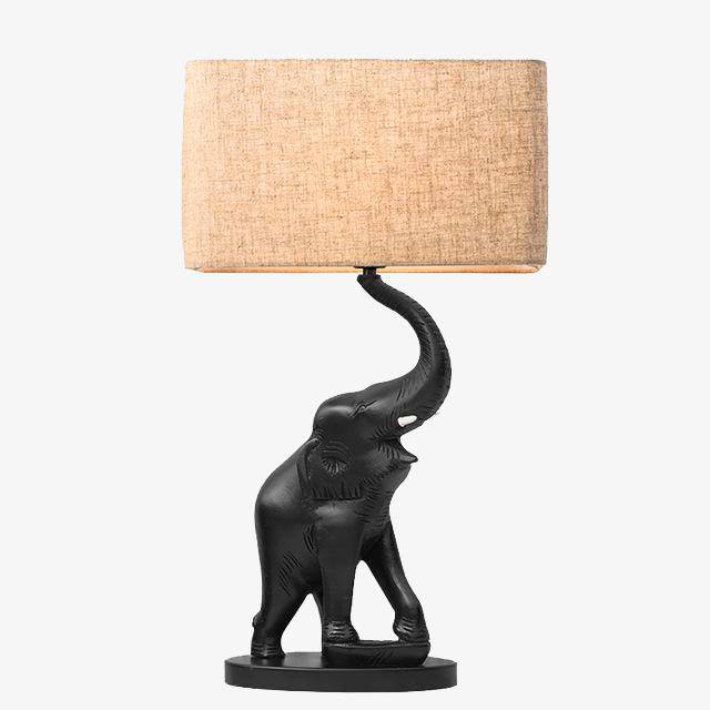 Lámpara de cabecera de elefante en resina y pantalla