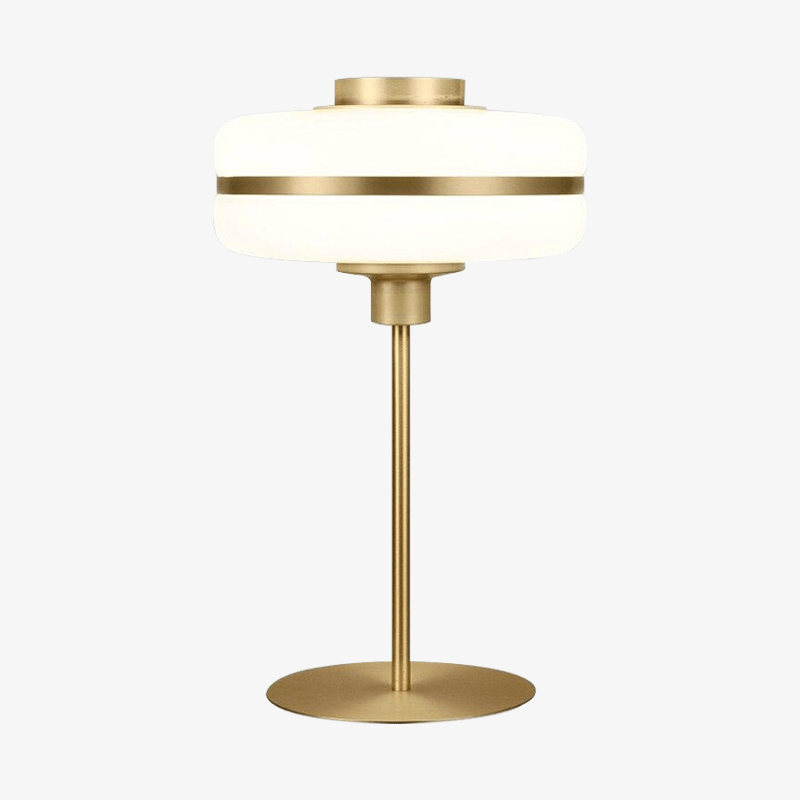 Modern LED bedside lamp with rounded shape and gold base Hotel