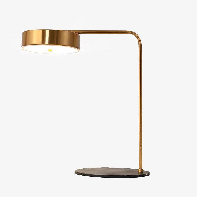 Study bedside lamp or rounded golden desk