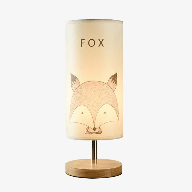 Lámpara de madera de cabecera (o de escritorio) con diseño de animales para niños