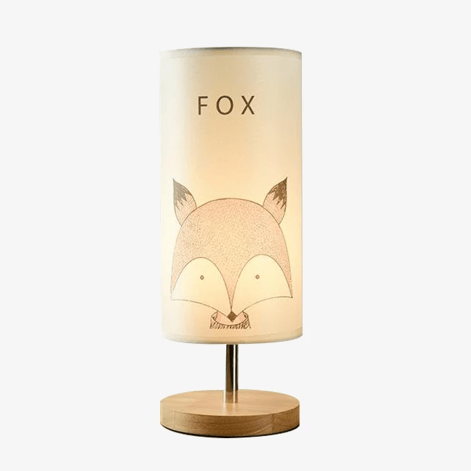 Wooden bedside lamp (or desk) with animal design for children