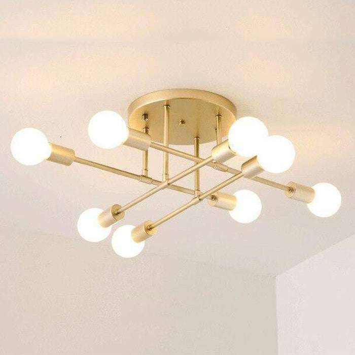 Design ceiling lamp in metal with several lamps Rod