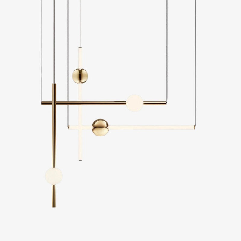 Orion gold tube design chandelier