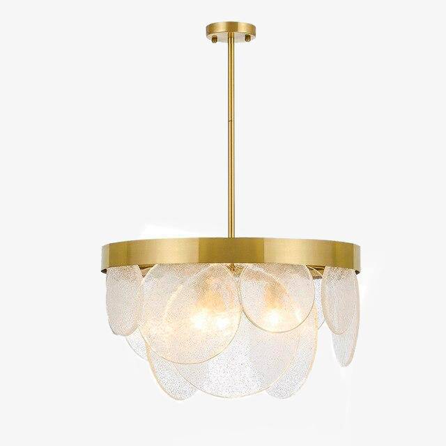 Modern gold LED design chandelier with white Art glass round
