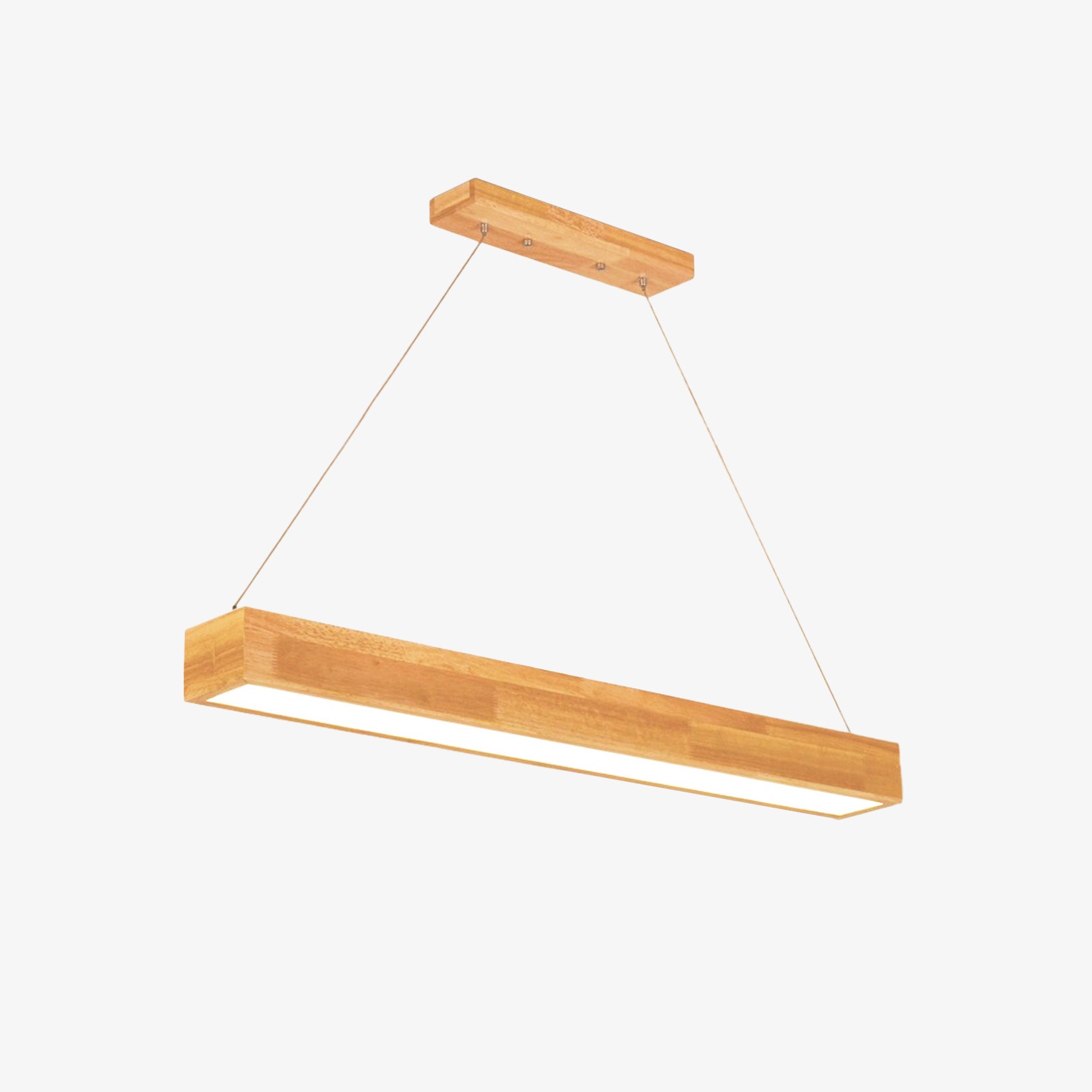 Rectangular wooden LED chandelier