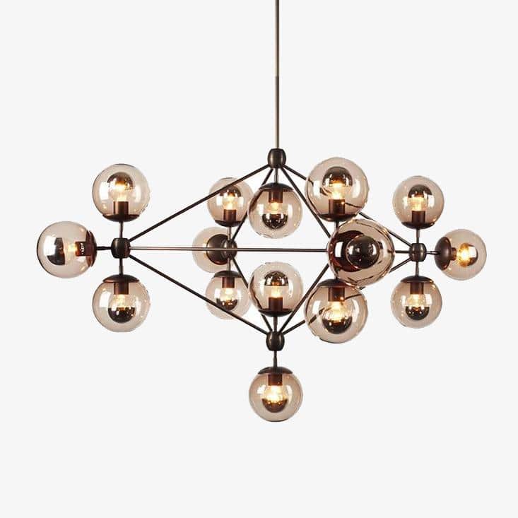 Lámpara de araña design loft vintage con bolas de cristal Bola