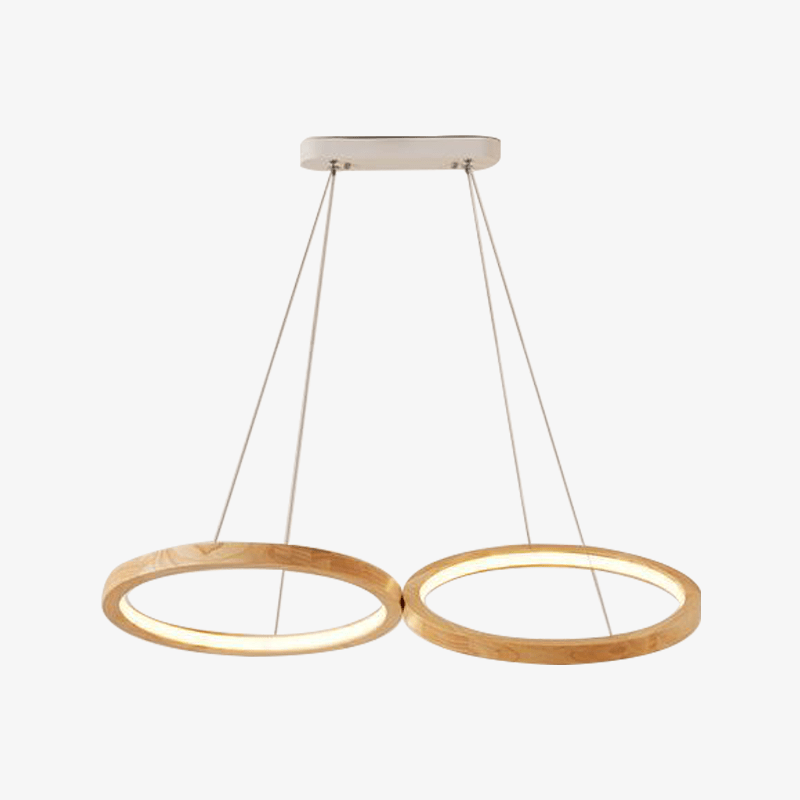 Lustre en bois à LED en cercle Botimi