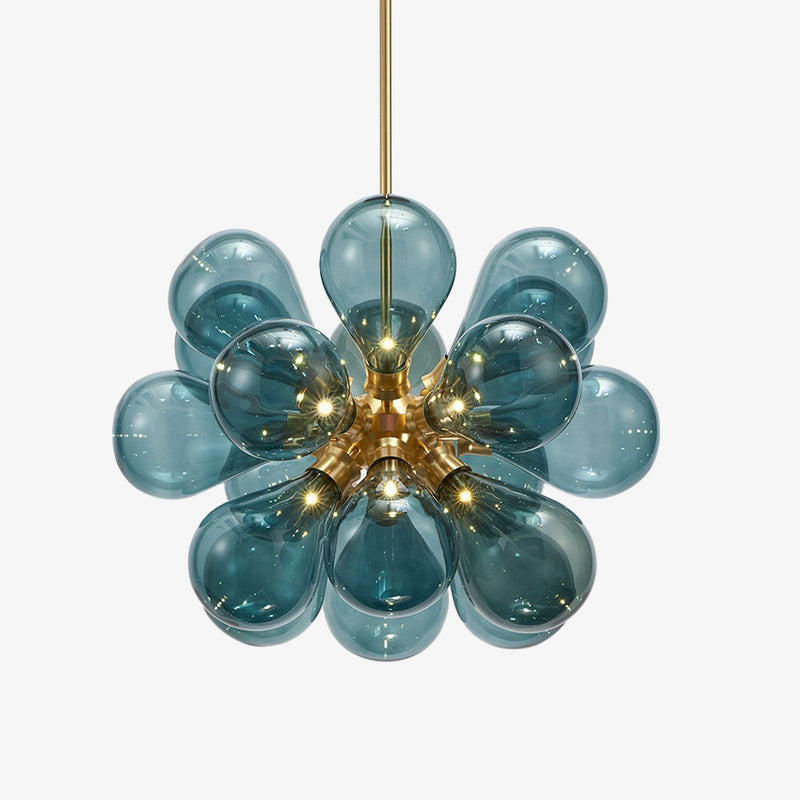 Moderna lámpara de araña con múltiples bolas de cristal Beans