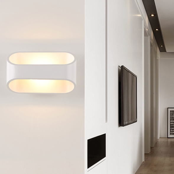 Lámpara de pared design LED en aluminio blanco Lámpara de pared
