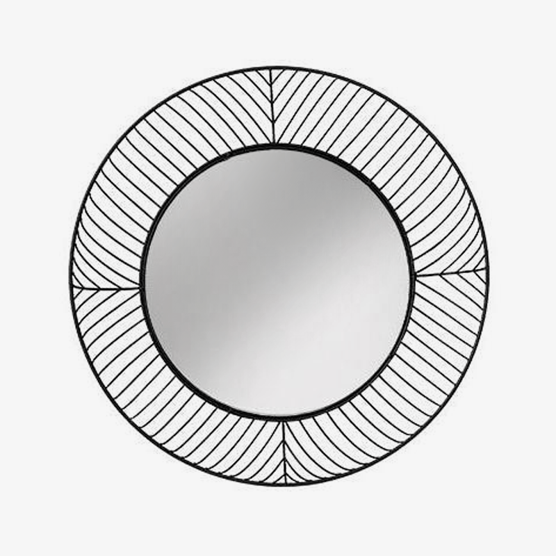 Round decorative metal wall mirror Lattice