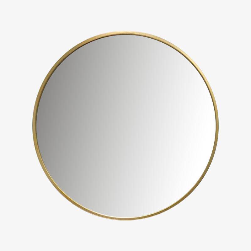 European round gold wall mirror