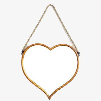 Miroir mural suspendu en forme de coeur Alloy