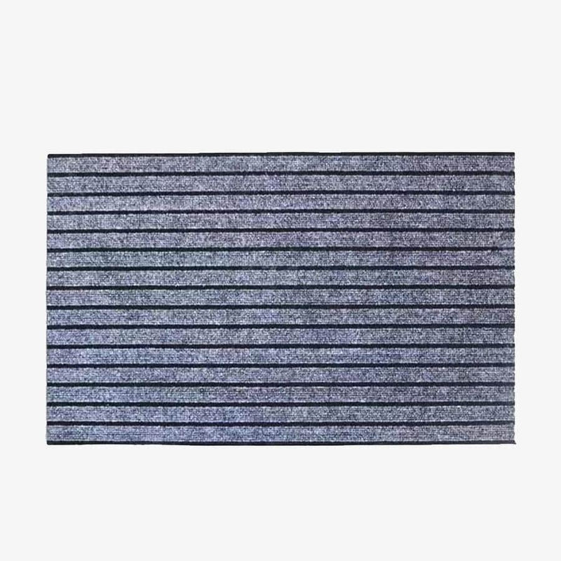 Grey striped rectangle doormat Durable