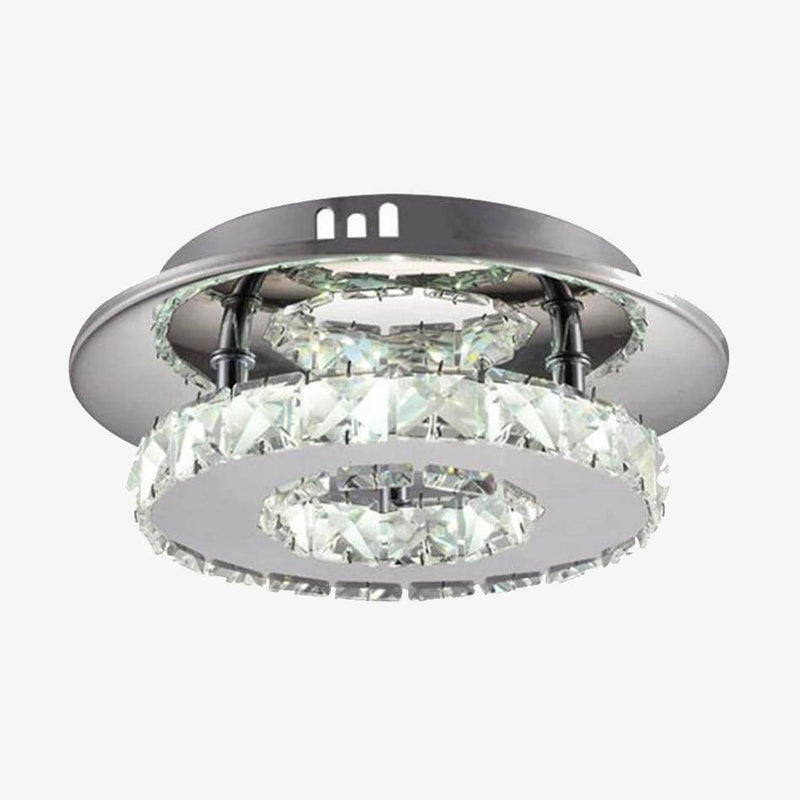 Lámpara de techo de cristal LED para pasillo con base cromada