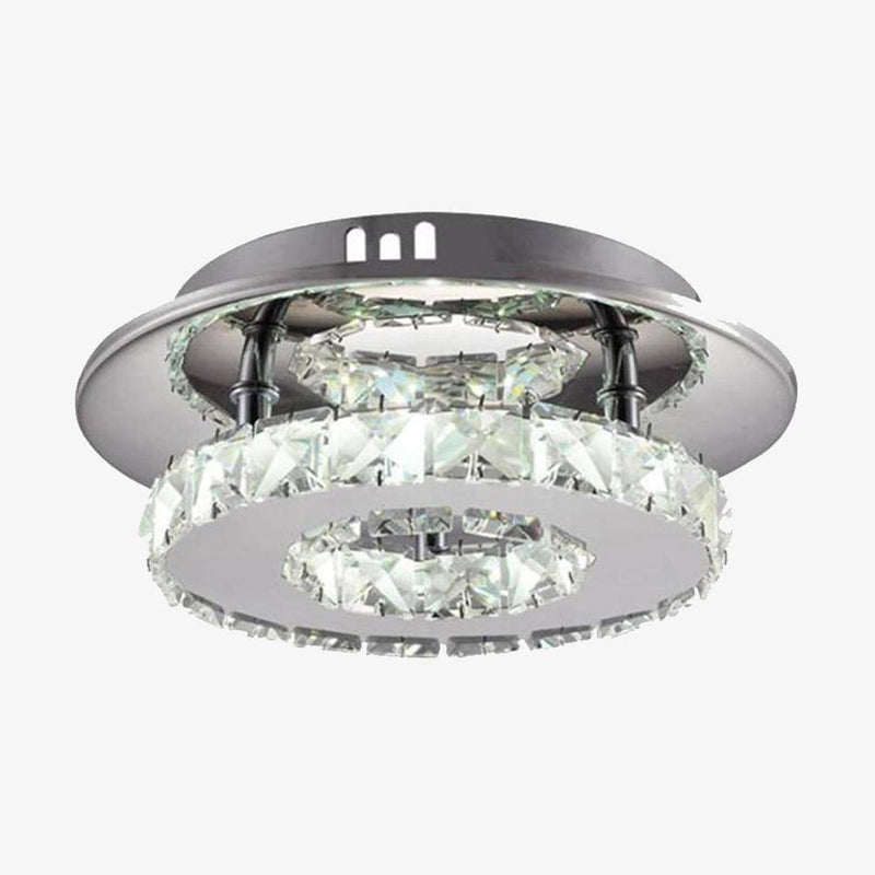 Hallway LED crystal ceiling lamp with chrome base