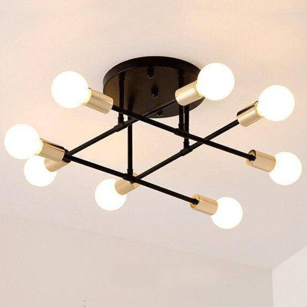 Design ceiling lamp in metal with several lamps Rod