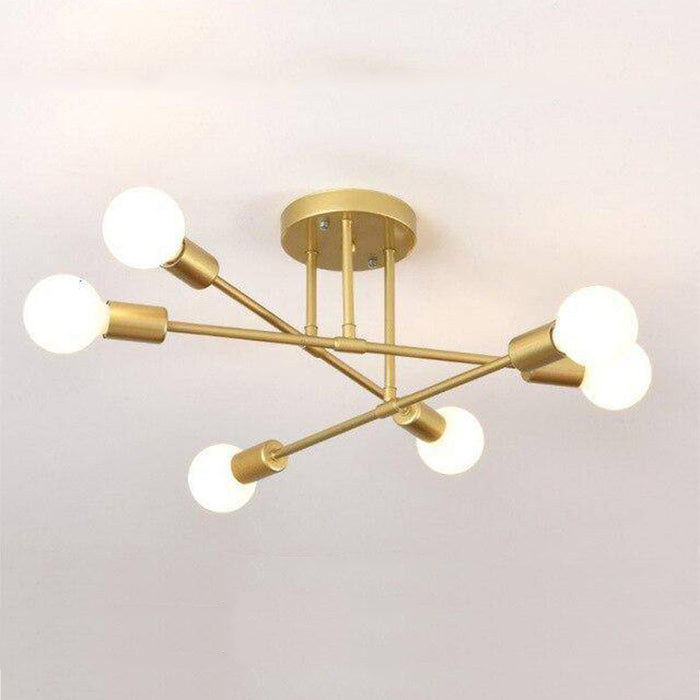 Design ceiling lamp in metal with several lamps Rod