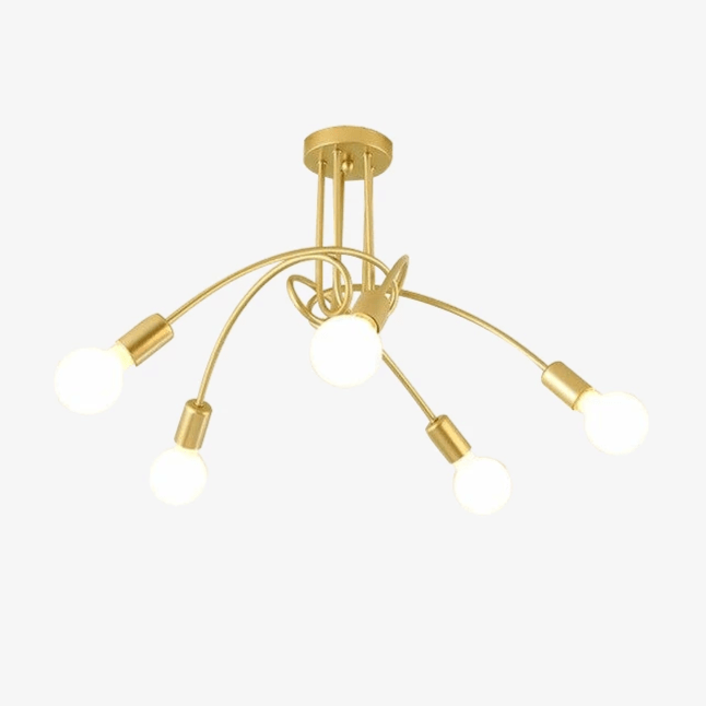 Novelty golden ceiling light with crossed branches