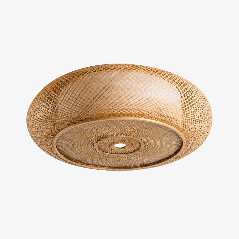 Plafonnier en bambou rond style japonais Woven