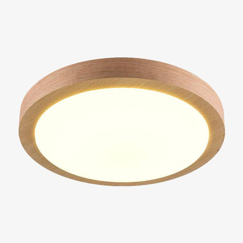 LED wood ceiling lamp in round Botimi