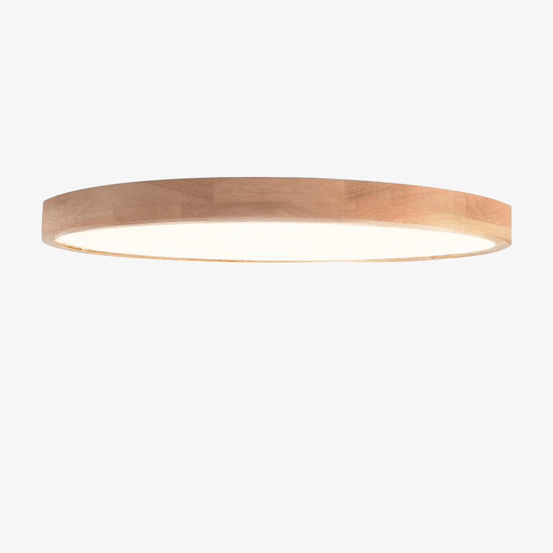 Lámpara de techo de madera LED muy fina con forma redonda