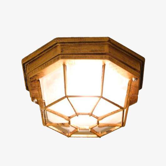Plafón LED octogonal de exterior con rejilla vintage