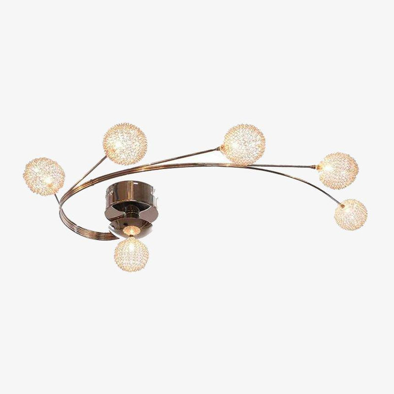 Chrome LED ceiling lamp with balls