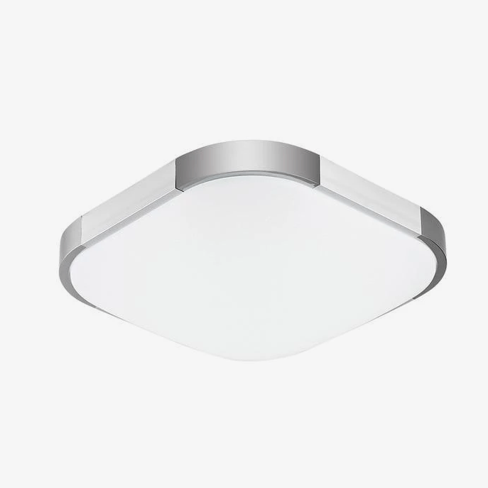 Square chrome LED ceiling lamp with rounded corners Faceplate