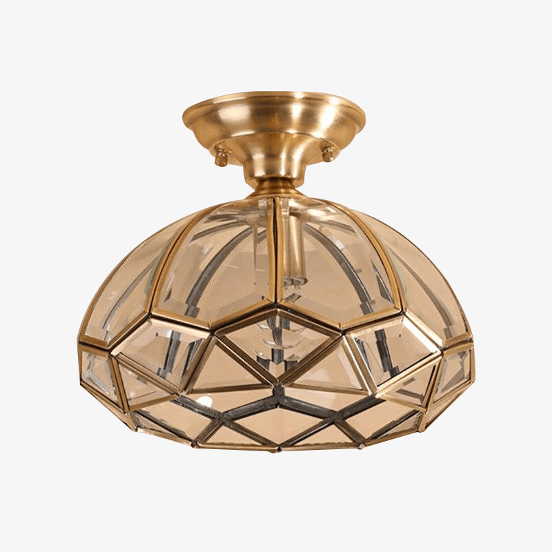 Lámpara de techo LED rústica dorada de cristal Sgrow