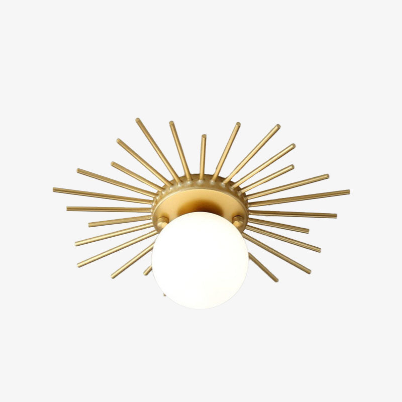 Lámpara de techo moderna con bola de cristal y metal dorado Joha