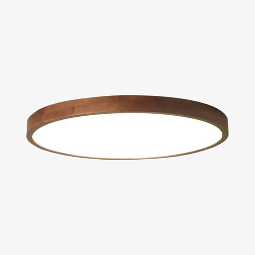 Plafonnier moderne LED en forme géométrique en bois Evelyn