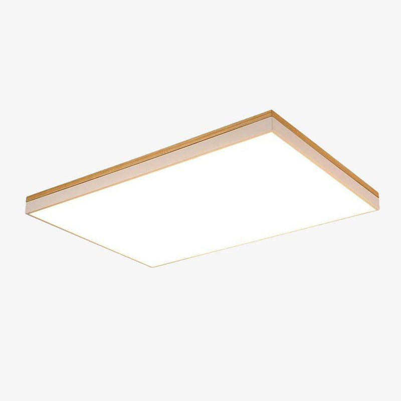 Rectangular wood and metal LED ceiling light Illumination