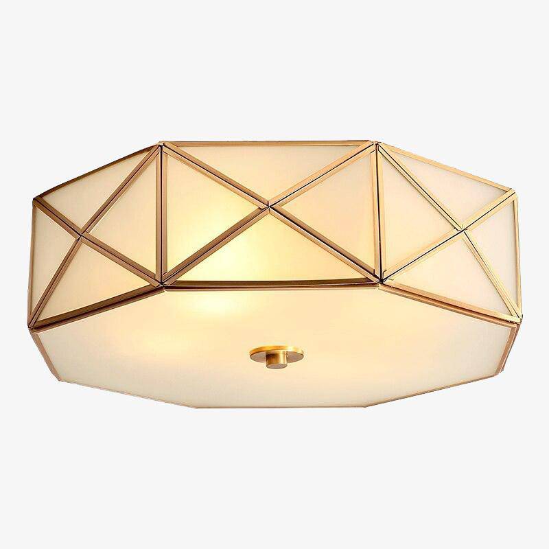 Retro LED ceiling light in gold with octagonal shape in metal