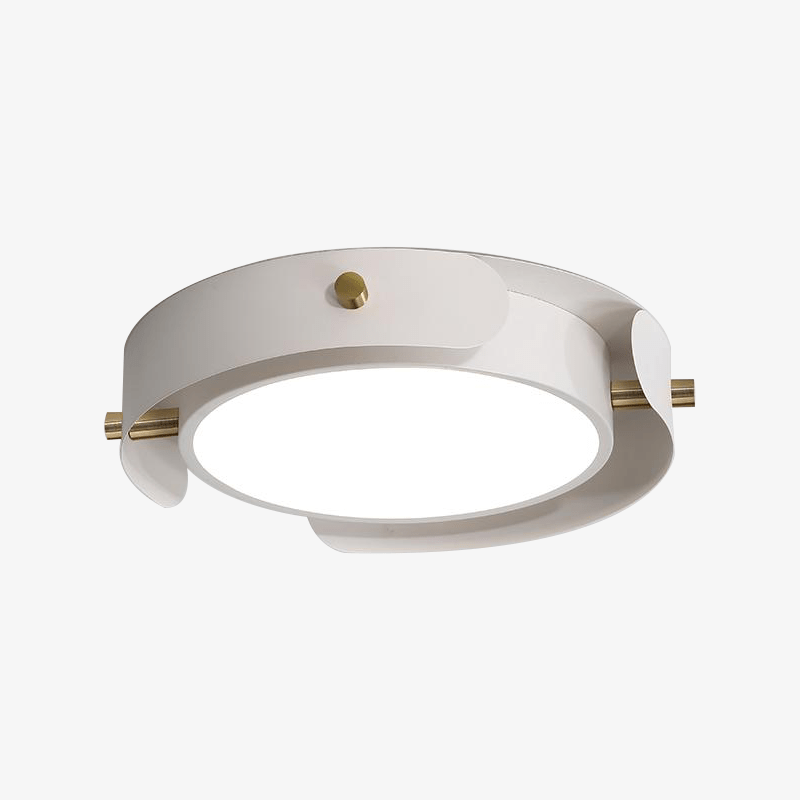Round LED ceiling light in metal and wooden bars Study