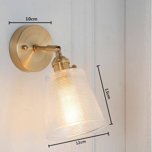 wall lamp gold wall LED and lampshade glass