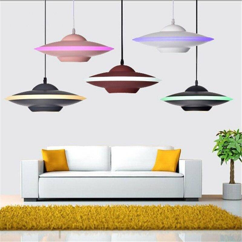 pendant light LED colored flying saucer