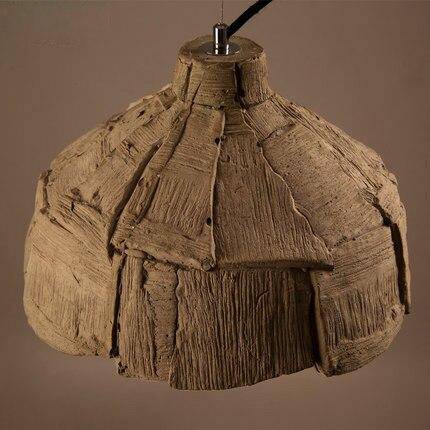 pendant light LED backlight with lampshade imitation bark