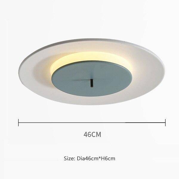 Design LED ceiling lamp with coloured aluminium disc Macaron