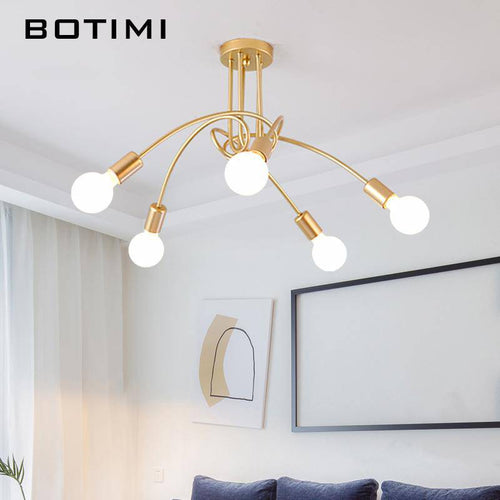 Novelty golden ceiling light with crossed branches