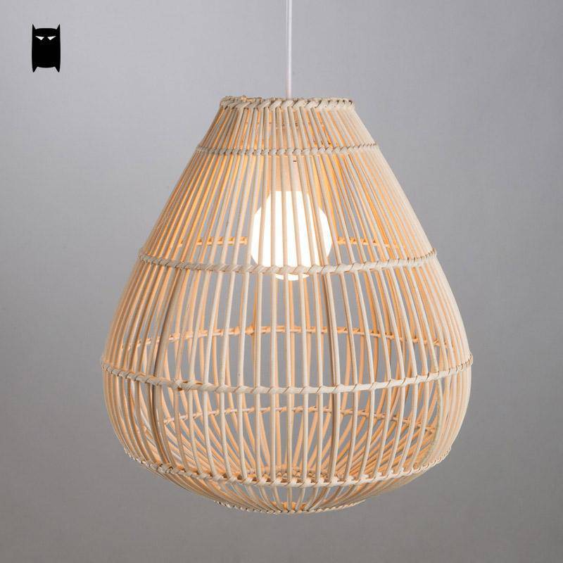 Lámpara de suspensión de bambú design redondeado de ratán