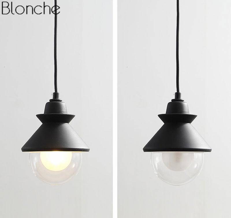 pendant light LED design metal triangle and glass ball